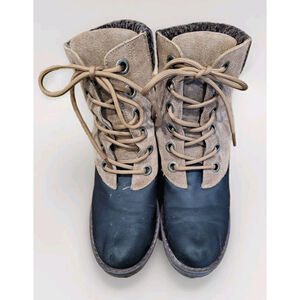 Blowfish Malibu Boots Size 7.5 Brown Black Combo Great Condition Only Few Wears